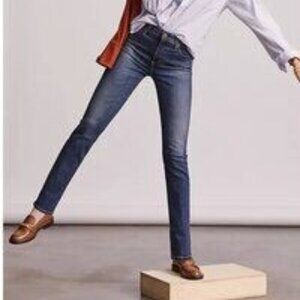 AG Adriano Goldschmied The Stevie Jeans Ankle Slim Straight Mid-Rise Denim 28R